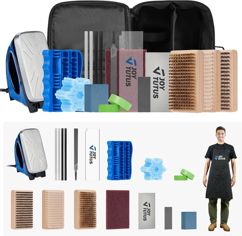 JOYTUTUS Professional Ski & Snowboard Tuning and Waxing Kit - Complete All-in-One Set with Wax Iron, All Temperature Wax, Edge Tuner, Brush, Scraper, P-Tex - Everything Needed for Basic Tune & Wax - Image 1